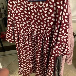 Maroon Babydoll Dress